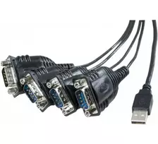 Exertis Connect USB į nuosekliąją jungtį adapterio kabelis, USB-A male į DB-9 male, 1,3 m, veržiamieji varžtai, juodas 040344