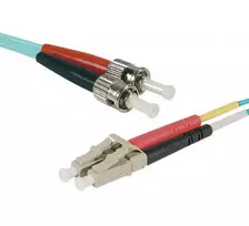 EXERTIS CONNECT LWL komutacinis kabelis Eco, 50/125 µm, OM3 pluoštas, LC Duplex kištukas/ST Duplex kištukas, aqua, 5,0 m UPC UPC šlifas (392734)