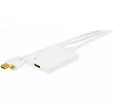 EXERTIS CONNECT Mini DisplayPort 1.1 į HDMI konverteris su USB garsu, DP vyriškas + USB vyriškas į HDMI moterišką, juodas 127406