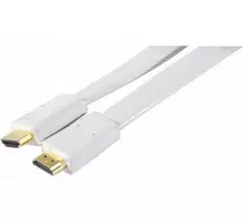 EXERTIS CONNECT High Speed HDMI plokščias kabelis, auksuoti jungtys, HDMI Type A male to Type A male, baltas, 1,8 m 128312