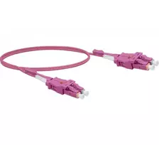 EXERTIS CONNECT Uniboot šviesolaidinis komutacinis kabelis, OM4 50/125 µm, LC Duplex į LC Duplex, UPC, Erika Violet, 10 m 392956