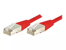 EXERTIS CONNECT Cat.6 F/UTP komutacinis kabelis, raudonas, 7,0 m, plonas su apsauga nuo užkabinimo 243570