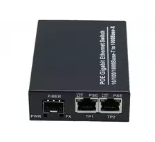 EXERTIS CONNECT 311793 tinklo konverteris su 30 W PoE+ inžektoriumi, 2x 10/100/1000Mbps RJ45, 1x 100/1000Mbps SFP lizdas