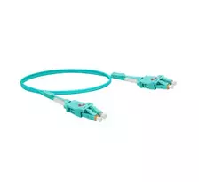 EXERTIS CONNECT Uniboot optinis komutacinis kabelis, 50/125 µm, OM3, LC Duplex/LC Duplex, UPC, akvamarino spalvos, 1,0 m (392941)