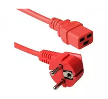 Exertis Connect 16 A maitinimo kabelis, kampuota Schuko į tiesią C19 jungtį, raudonas, 2 m 640055