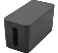 Exertis Connect maža kabelių tvarkymo dėžė maitinimo juostoms, juoda, 240 x 120 x 130 mm 573426