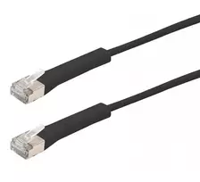 Exertis Connect RJ45 komutacinis kabelis, Cat. 6A, F/FTP, kampuotas, be halogenų, juodas, 2,0 m (854014)