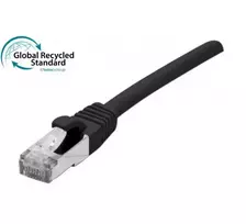 EXERTIS CONNECT RJ45 komutacinis kabelis Cat.6 F/UTP, GRS sertifikuotas, juodas, 0,15 m, 854645