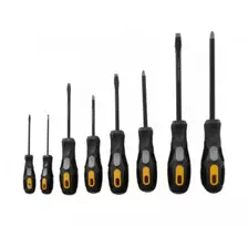 EXERTIS CONNECT 8 dalių atsuktuvų rinkinys su plokščiais ir Phillips antgaliais, neslystantys ergonominiai kotai 815571