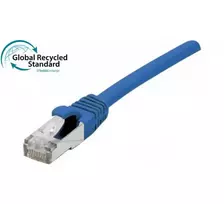 EXERTIS CONNECT Cat. 6A S/FTP komutacinis kabelis, TPE, be halogenų, GRS sertifikuotas, fiksatoriaus apsauga, mėlynas, 1,5 m 854513