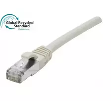 EXERTIS CONNECT Cat. 6A S/FTP komutacinis kabelis, TPE, be halogenų, GRS sertifikuotas, su apsauga nuo užkabinimo, pilkas, 0,5 m 854502