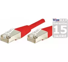 EXERTIS CONNECT Cat.6a F/UTP komutacinis kabelis, raudonas, 0,15 m, 10Gbps, plonas snagless apsauga 859530