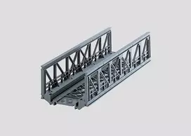 Märklin 07262 gardinės konstrukcijos tiltas HO mastelio modelių geležinkeliams – pilkas plastikinis vieno kelio tilto rinkinys, ilgis 360 mm