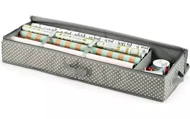 Zeller dovanų pakavimo reikmenų organizatorius pilkas/baltas 90 x 30 x 12 cm (14665)