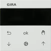 Gira System 55 žaliuzių/rolėtų laiko relė su ekranu, Pure White Glossy 536627