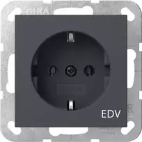 Gira System 55 Schuko elektros lizdas su EDV žymėjimu, 16 A, blizgus grynas baltas 445828