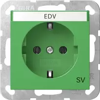 Gira 4457107 Schuko lizdas su atlenkiamu dangteliu, padidinta apsauga nuo prisilietimo, System 55, žalias