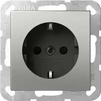 Gira System 55 Schuko lizdas, nerūdijantis plienas, 1 vietos, įleidžiamas, 16 A 4453600