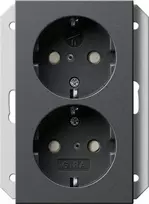 GIRA SCHUKO 1 lizdo elektros rozetė, antracito spalvos, 273128