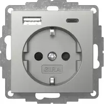 Gira SCHUKO lizdas su USB įkrovikliu Type A/C 2459600
