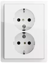 Gira Schuko rozetė 2 vietų Pure White Glossy 0783112