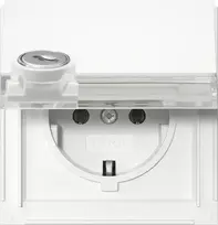 Gira 446766 SCHUKO lizdas su raktu, skirtingi raktai, 16 A, 250 V, įleidžiamas, baltas blizgus