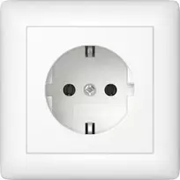 Gira Standard 55 SCHUKO kištukinis lizdas, 1 lizdas, blizgus grynas baltas, įleidžiamas, 16 A, 250 V 444027