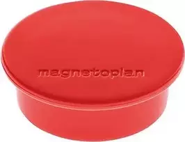 Magnetoplan Discofix apvalus magnetas raudonos spalvos su kietu ferito branduoliu, laikymo jėga 2,2 kg 1662006