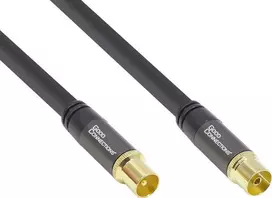 GoodConnections SmartFLEX antenos kabelis, IEC koaksialinis vyriškas į moterišką, auksuotas, keturių sluoksnių ekranavimas, 120 dB, juodas, 7,5 m (GC-M2056)
