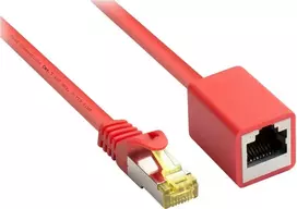 GoodConnections Cat.7 S/FTP RJ45 tinklo kabelio prailginimas, 10 m, raudonas, LSZH, 600 MHz, 10G, RNS fiksatoriaus apsauga 8070VR-100R