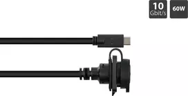 GoodConnections IC01-16U3102-010 S1 pramoninis USB-C kabelis, USB 3.2 Gen 2, kištukas – įmontuojamas lizdas, M16, IP65/67, 1 m