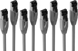 S CONN MAXIMUM CONNECTIVITY Cat. 8.1 F/FTP PIMF LSZH komutacinis kabelis, pilkas, 0,5 m, 4 vnt. SC08-41010-4