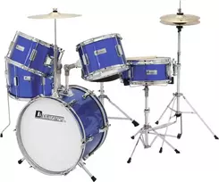 Dimavery JDS-305 vaikiškas būgnų rinkinys, mėlynas, su lėkštėmis ir bosinio būgno pedalu