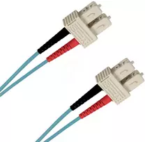 EFB Elektronik O7413.1-1.2 1m SC-SC duplex OM3 LSZH akvamarino spalvos optinis komutacinis kabelis SCSCOM3DAQ1