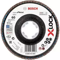 Bosch X-LOCK R780 Best for Inox 125 mm P60 šlifavimo diskas su žiedlapiais, cirkonio aliuminio oksidas, kūginis Type 29, 2608619804