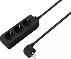 Sygonix SY-4890978 ilgintuvas juodas Schuko 3 lizdai 1,5 m su apsauga nuo viršįtampių