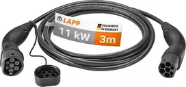 LAPP Type 2 EV įkrovimo kabelis Mode 3 11 kW 3 fazių 16 A 3 m juodas 75747