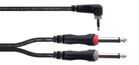 Cordial 14869 Audio Y-Adapter Cable 3,5mm Stereo Jack į 2x 6,3mm Mono Jack 5m Juodas