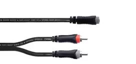 Cordial 14889 Audio Y-Adapter Cable 3,5 mm stereo jack female to 2x RCA female 0,3 m Black PVC Twin Cable
