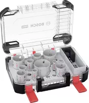 Bosch 2608594426 Progressor for Wood and Metal 11 dalių kiaurymių pjūklų rinkinys (20-76 mm) su Power Change adapteriais ir centravimo grąžtais