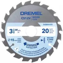 Dremel CS500 medienos diskinis pjūklas 85mm, volframo karbido dantukai, 20 dantų, skirtas DSM20 kompaktiniam pjūklui 2608846431