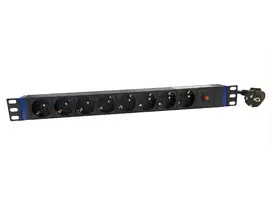 DSIT 19 colių 8 vietų PDU su pagrindiniu jungikliu ir apsauga nuo perkrovos (DS-8PDU-MO-PE)
