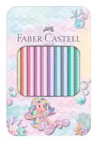 Faber-Castell Sparkle Jumbo trikampiai spalvoti pieštukai, 10 vienetų rinkinys, įvairios spalvos, 3.8 mm šerdis, minkšta rankena, nelūžtanti, FSC sertifikuota mediena 210910