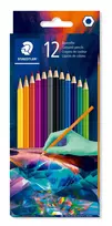 STAEDTLER Hexagonal spalvoti pieštukai Edition 1, 12 vnt. kartoninėje dėžutėje, tamsūs tonai, 3,0 mm šerdis 175C12E2-1