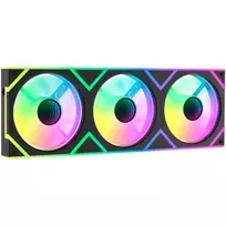 OCYPUS Gamma F36 ARGB Reverse Blade 120mm PWM ventiliatorių rinkinys (3 vnt.) juodas