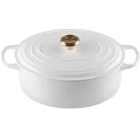 Le Creuset ketaus ovalus puodas 31cm / 6,3L baltas