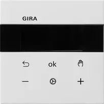 Gira S3000 kambario temperatūros reguliatorius su Bluetooth, įleidžiamas, baltas blizgus