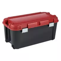 KETER DIY dėžė su dangčiu Totem 80L 79,5x39,5x37,1cm juoda/raudona