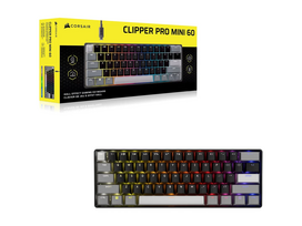 CORSAIR CLIPPER PRO MINI 60 Hall Effect Gaming Keyboard, Backlit RGB LED, CORSAIR MGX Core, Black PBT DS Keycaps | Corsair