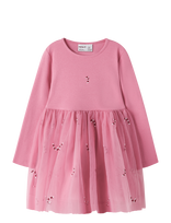 Name It - Nmfveross Ls Tulle Dress - Suknelė kūdikiui ilgomis rankovėmis - Rožinė